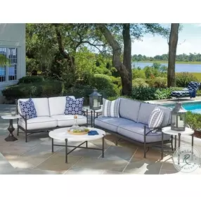 Pavlova Lightly Textured Graphite Outdoor Round Occasional Table Set