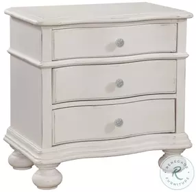 Rodanthe Dove White 3 Drawer Nightstand