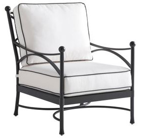 Pavlova Black and White Performance Fabric Upholstered Outdoor Lounge Chair