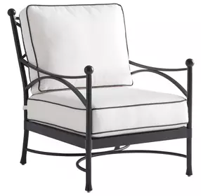 Pavlova Black and White Performance Fabric Upholstered Outdoor Lounge Chair