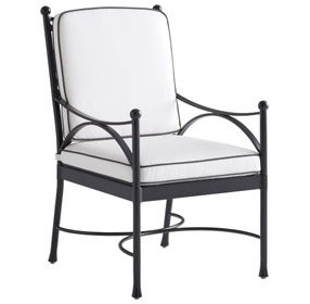Pavlova Black and White Performance Fabric Outdoor Arm Chair