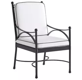Pavlova Black and White Performance Fabric Outdoor Arm Chair