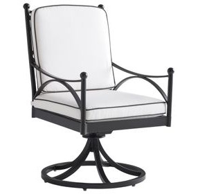 Pavlova White Performance Fabric Outdoor Swivel Rocker Dining Chair