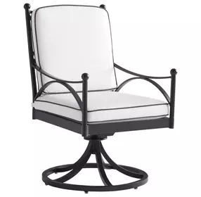 Pavlova White Performance Fabric Outdoor Swivel Rocker Dining Chair