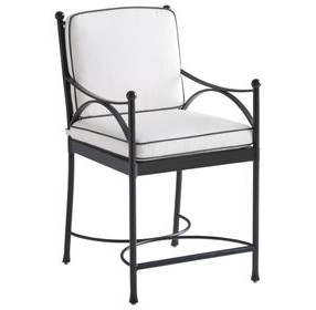 Pavlova White and Black Performance Fabric Outdoor Counter Height Stool