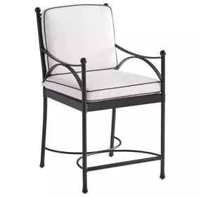Pavlova White and Black Performance Fabric Outdoor Counter Height Stool