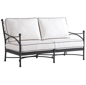 Pavlova Black and White Performance Fabric 64" Outdoor Loveseat
