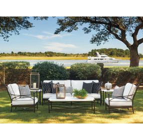Pavlova Black and White Performance Fabric Outdoor Conversation Set