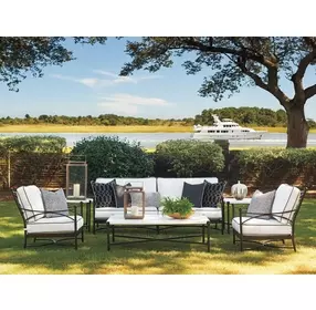 Pavlova Black and White Performance Fabric Outdoor Conversation Set