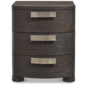 Geneve Robor and Ferrum 3 Drawer Small Nightstand with USB Charging