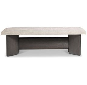 Geneve Beige Performance Fabric Upholstered Accent Bench