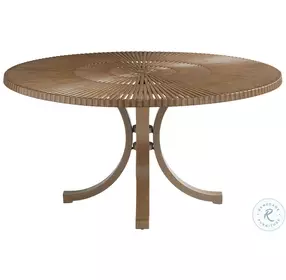 St Tropez Golden Brown Teak Outdoor Round Dining Table