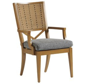 Los Altos Valley View Gray Upholstered Outdoor Arm Chair
