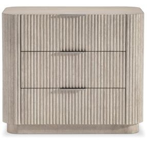 Lucerne Alba and Graphite 3 Drawer Large Nightstand with USB Charging