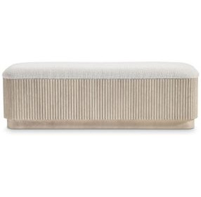 Lucerne Beige Performance Fabric Upholstered Accent Bench