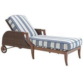 Harbor Isle Blue and White 82" Outdoor Chaise Lounge