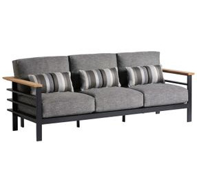 South Beach Gray 90" Outdoor Sofa with Pillows