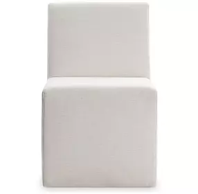 Brasea Beige Performance Fabric Upholstered Side Chair with Caster