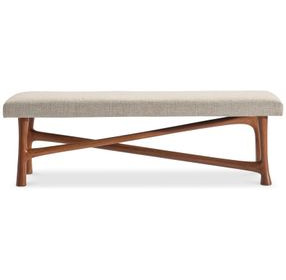 Brasea Beige Performance Fabric Upholstered Accent Bench