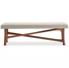 Brasea Beige Performance Fabric Upholstered Accent Bench