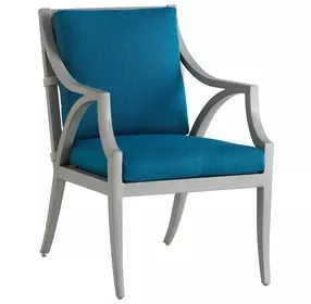 Silver Sands Blue Upholstered Outdoor Arm Chair