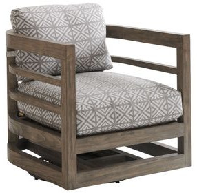 La Jolla Gray Performance Fabric Outdoor Occasional Swivel Chair