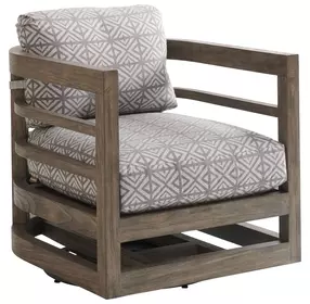 La Jolla Gray Performance Fabric Outdoor Occasional Swivel Chair