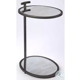 Ciro Black Metal and Mirror Side Table
