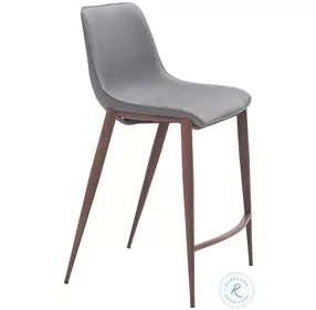 Magnus Gray and Walnut Counter Height Stool Set of 2