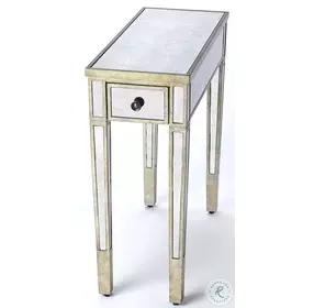 Katarina Antique Pewter And Mirror Chairside Table