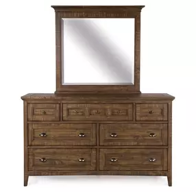 Bay Creek Toasted Nutmeg 7 Drawer Dresser with Rectangular Mirror