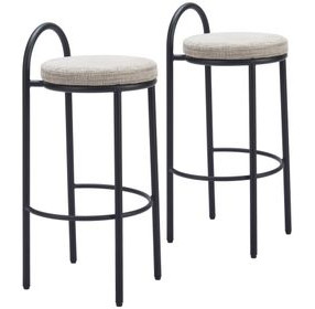 Sisal Beige Tweed Bar Stool Set Of 2