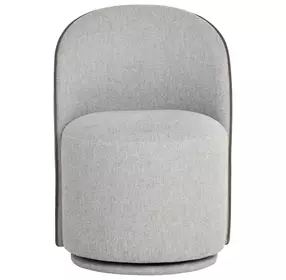 Opaline Belfast Heather Gray and Meg Ash Upholstered Swivel Dining Chair