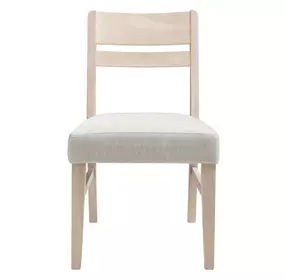 West End Ivory and Natural Maple Upholstered Ladder Back Side Chair Set of 2