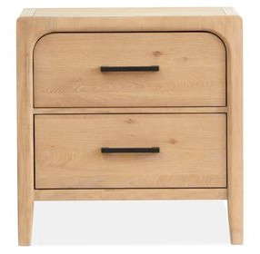 Somerset Butternut 2 Drawer Nightstand with USB Charging
