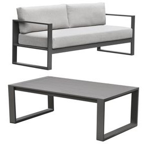 Navarro Outdoor Seating Mocha 2 Piece Outdoor Conversation Set