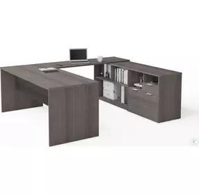 I3 Plus Bark Gray 2 Drawers U Desk
