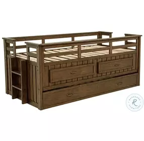 Carlsbad Medium Brown Twin Captains Bed with Trundle