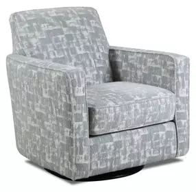 Doc Fossil Gray Upholstered Swivel Glider Accent Chair
