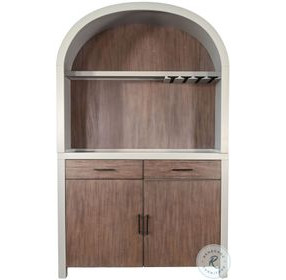 Sagewyn Light Gray Arch Coffee and Wine 2 Door Bar Cabinet