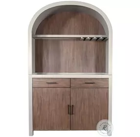 Sagewyn Light Gray Arch Coffee and Wine 2 Door Bar Cabinet