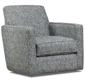 Universal Denim Blue Upholstered Swivel Glider Chair