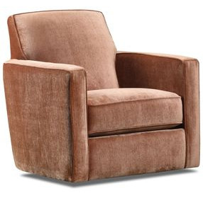 Maclean Taupe Rust Upholstered Swivel Glider Chair