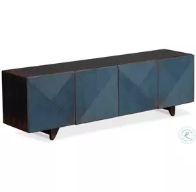 Low Blue Modern Wall Tv Console