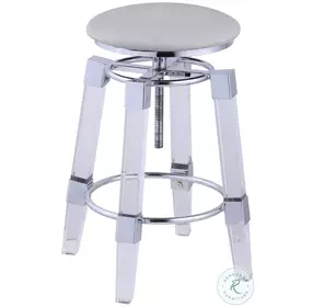 4038 Gray Backless Adjustable Height Swivel Bar Stool