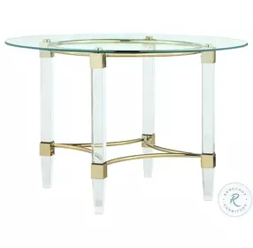 4038 Clear Glass And Gold Dining Table