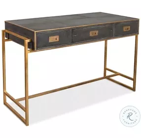 Shagreen Gray Gray Leather Desk