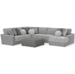 Canyon Platinum 5 Piece Modular RAF Chaise Sectional with Pillows