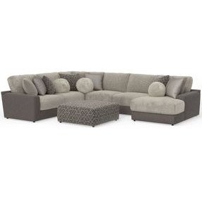 Canyon Umber 5 Piece Modular RAF Chaise Sectional with Pillows