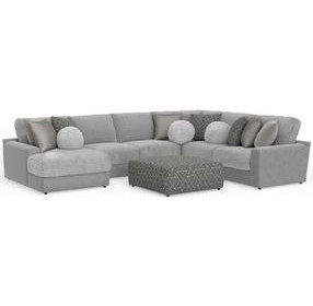 Canyon Platinum 5 Piece Modular LAF Chaise Sectional with Pillows